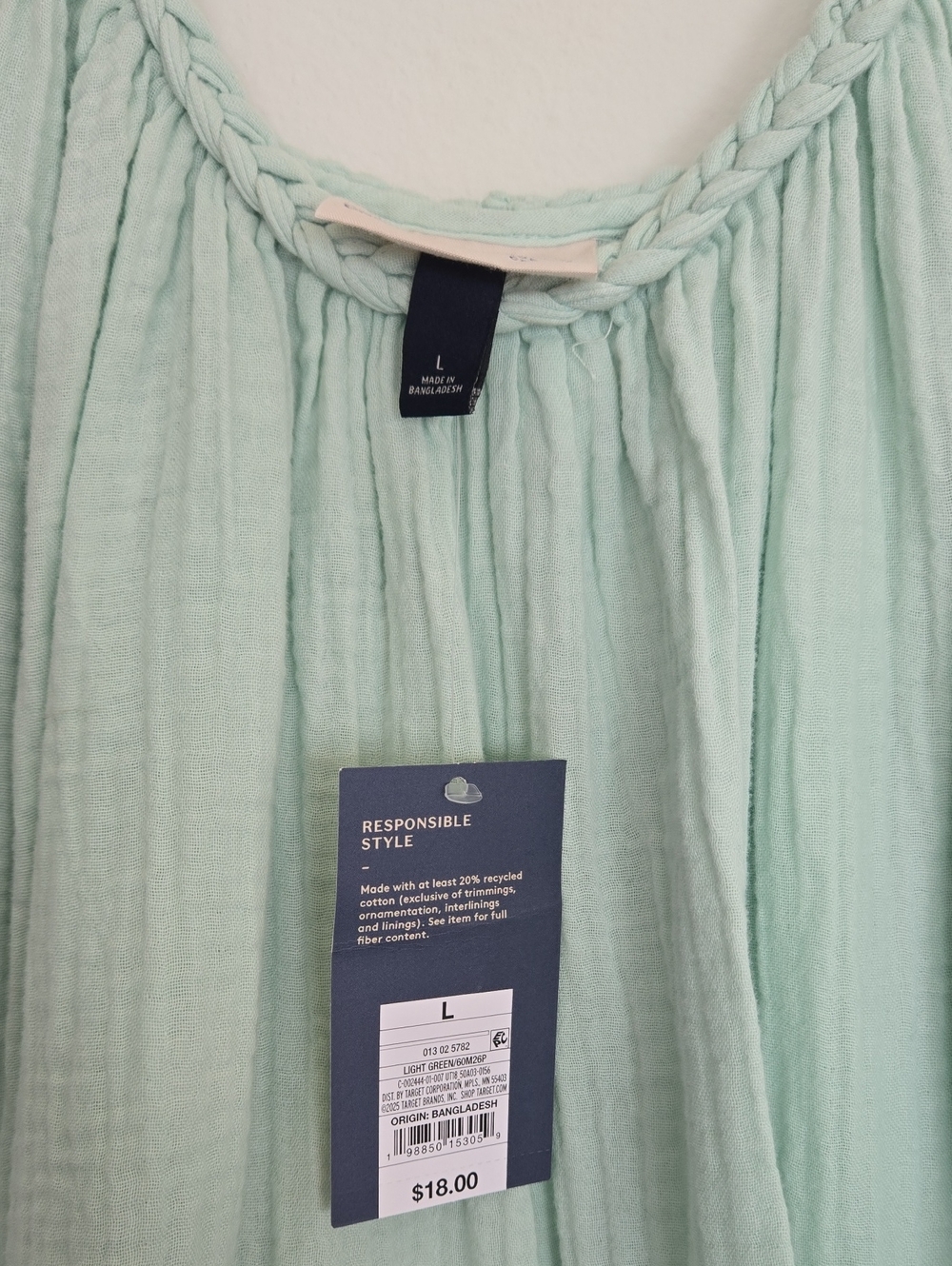 Light Mint Braided-Strap Sleeveless Top - Picture 3 of 7